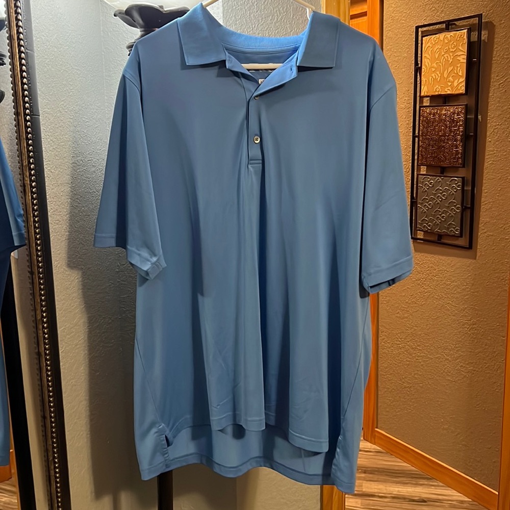 F&G Fairway & Greene powder blue polo shirt.